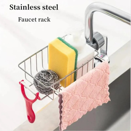 Stainless Steel Faucet Rack Kitchen Sing Organizer Holder-1Pcs
