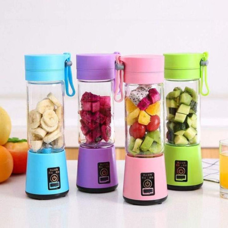 Mini USB Rechargeable Portable Electric Fruit Juicer with 6 Blades - Efficient Smoothie Maker and Blender Machine
