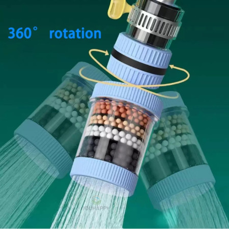 6 Layer 360 Degree Rotate Water Filter Faucet Water Purifier Nozzle Coconut Charcoal Medical Stone Kitchen Accessories Home Water Filter - 1pcs