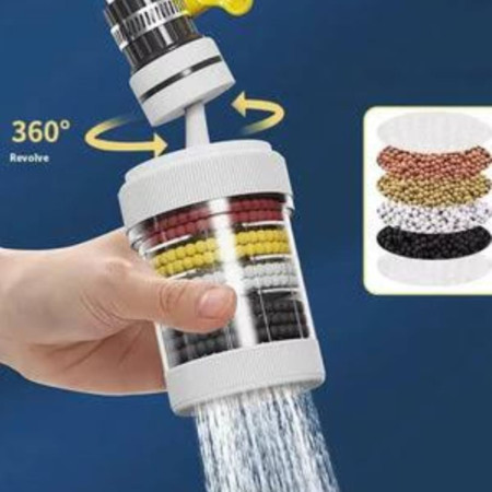 6 Layer 360 Degree Rotate Water Filter Faucet Water Purifier Nozzle Coconut Charcoal Medical Stone Kitchen Accessories Home Water Filter - 1pcs