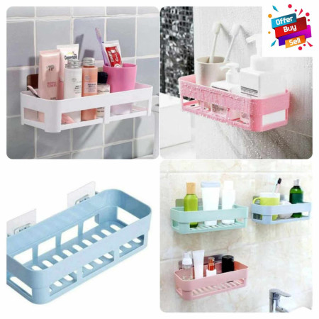 Plastic Wall Shelf Bathroom Storage Bathroom Wall Shelve-{1 pcs}