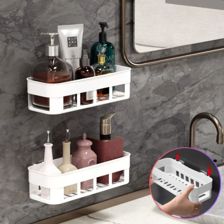 Plastic Wall Shelf Bathroom Storage Bathroom Wall Shelve-{1 pcs}