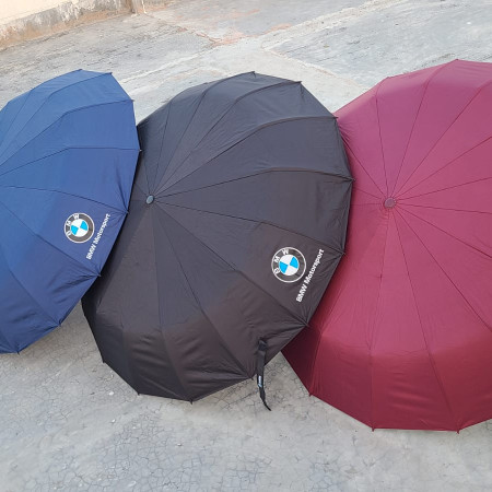 BMW Premium Auto Open-Close 16 Ribs Umbrella -(Black)