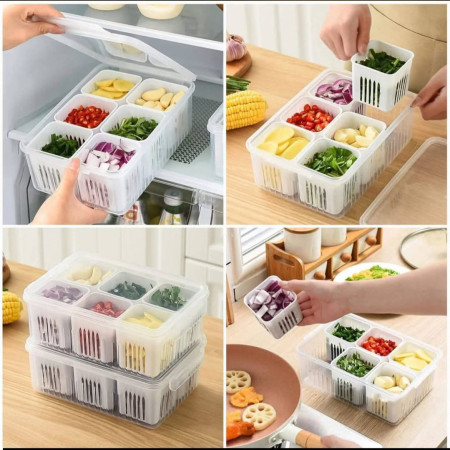 6 grid fridge storage box, Refrigerator Storage Box 6 Grids, Freeze storage box